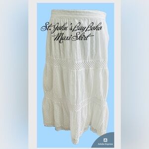 🐬St. John’s Bay- White Three Tiered Maxi Skirt🐬